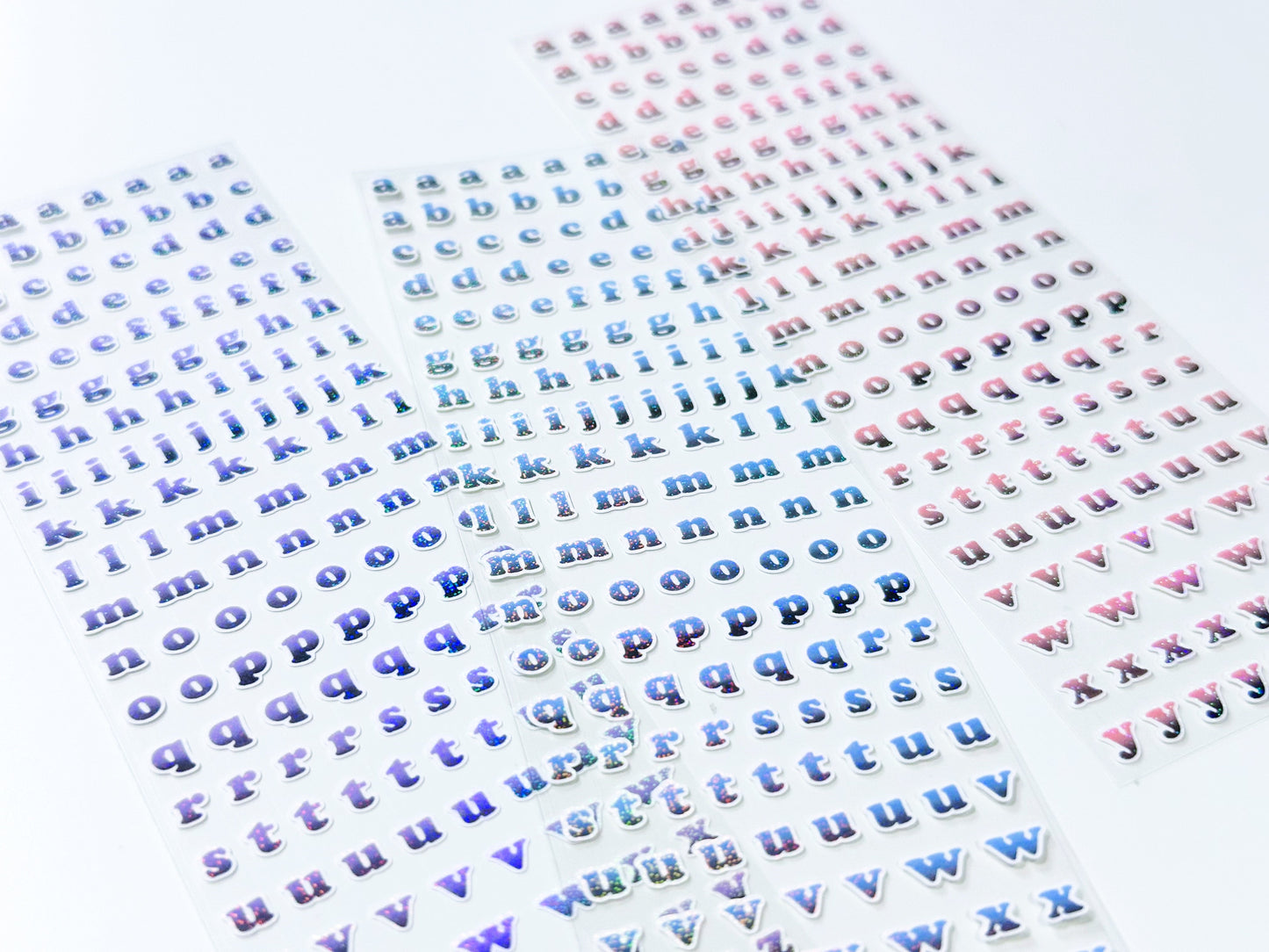 borahstudio Dark Two-Tone Gradient Lowercase Letter ABC Deco Stickers (3 Options)