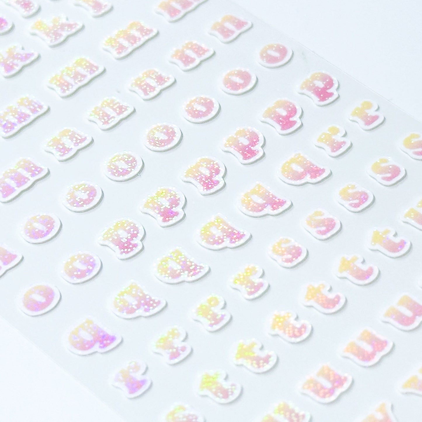 borahstudio Pastel Two-Tone Gradient Letter ABC Deco Stickers (5 Options)