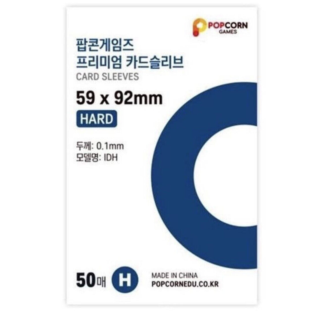 Popcorn Games] Premium Card Sleeve HARD 59 x 92mm (50 sheets) – Borah Studio
