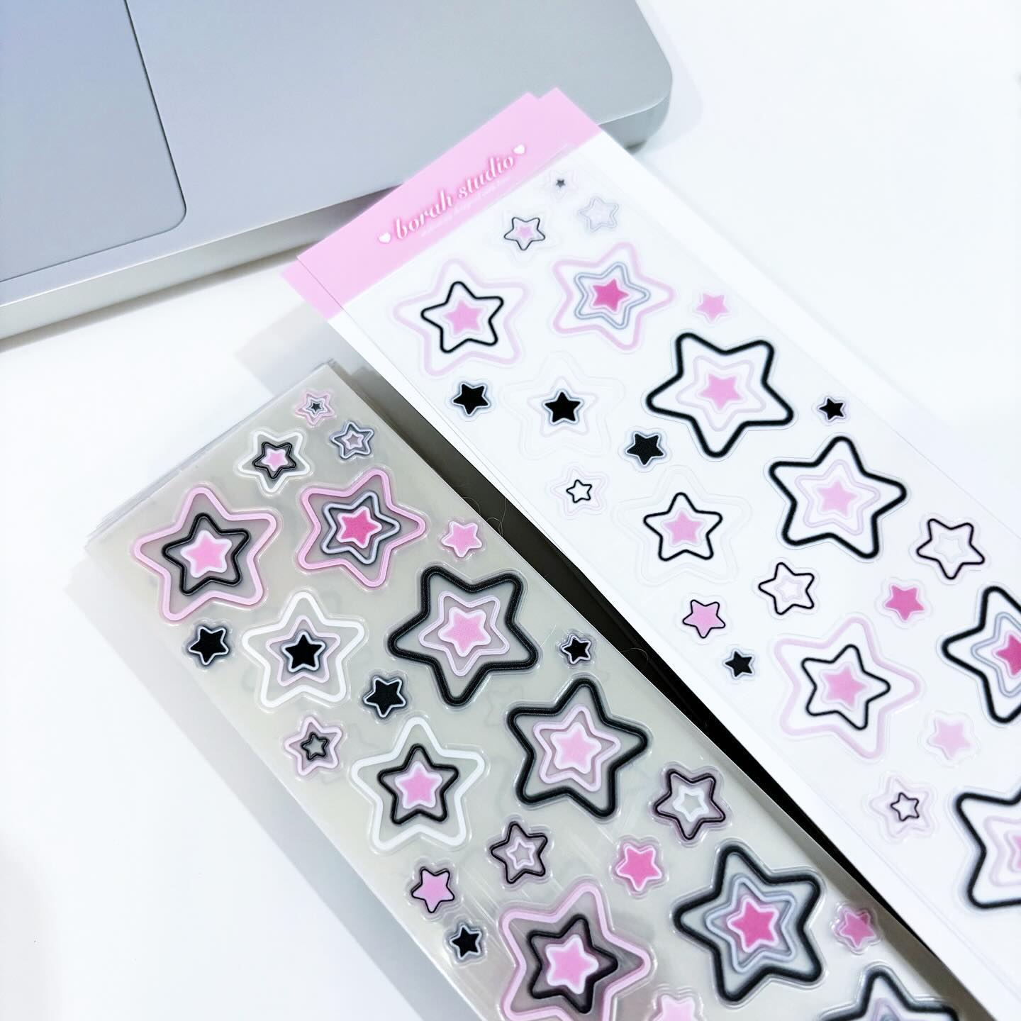 [borahstudio] Shining Star Sticker Sheet (Pink, 2 styles)