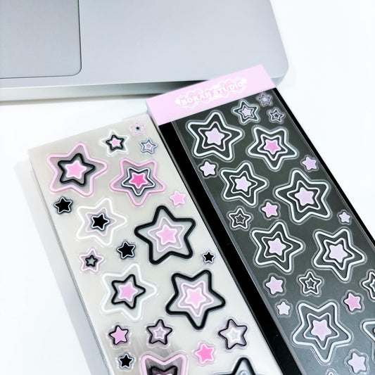 [borahstudio] Shining Star Sticker Sheet (Pink, 2 styles)