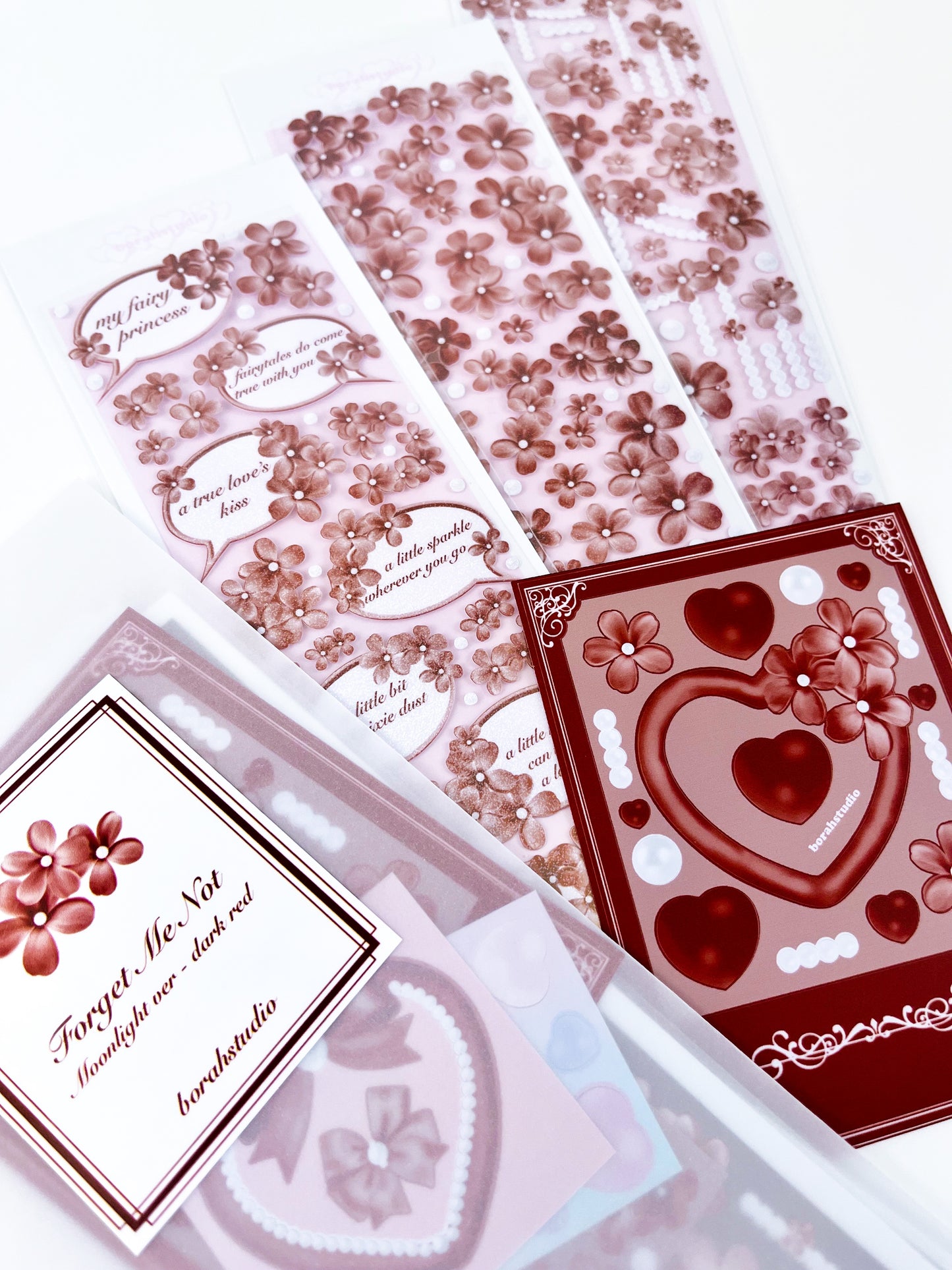Forget Me Not Sticker Pack (Dark Red)