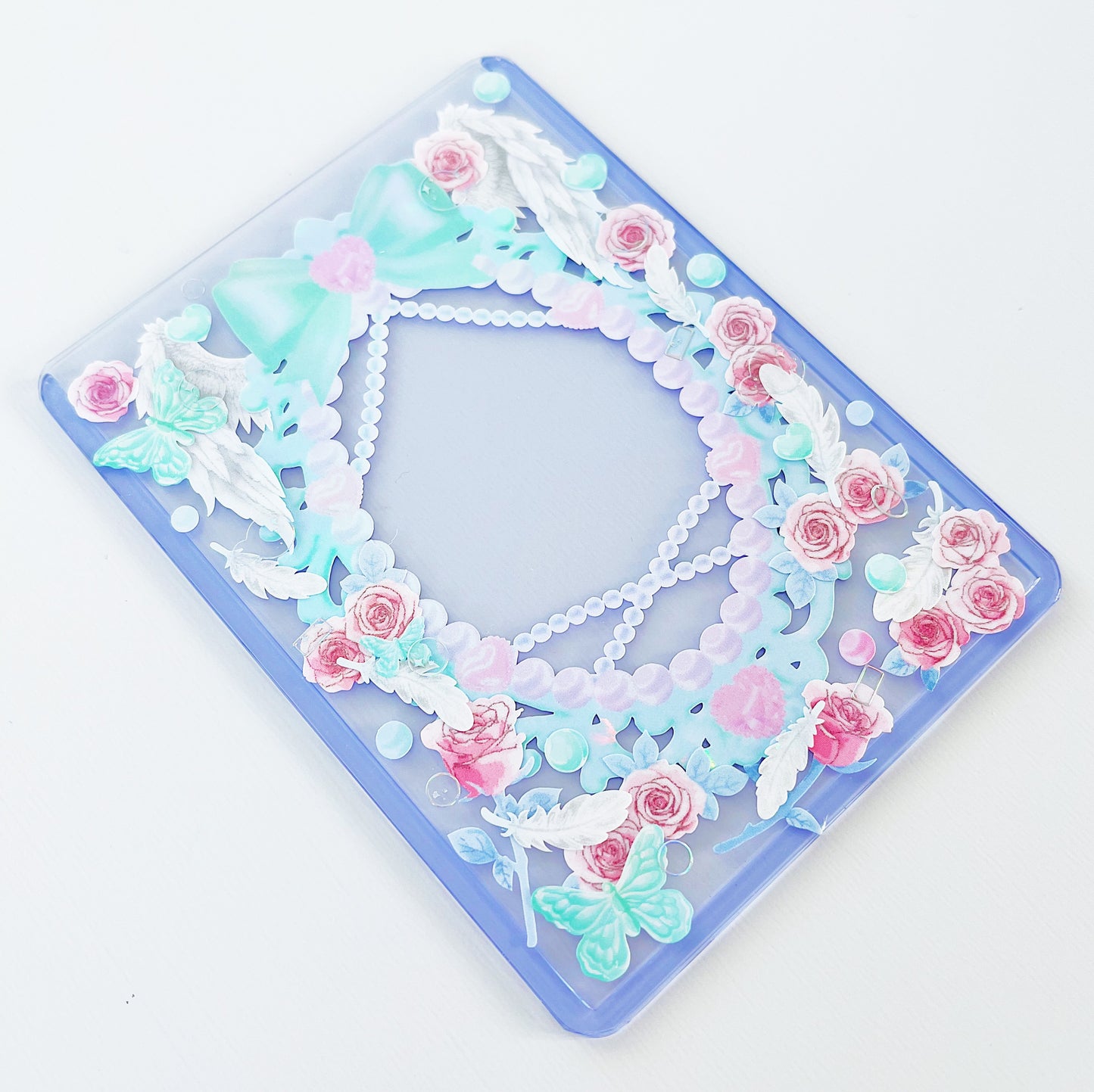 Pastel Green Elegant Toploader Mirror Frame