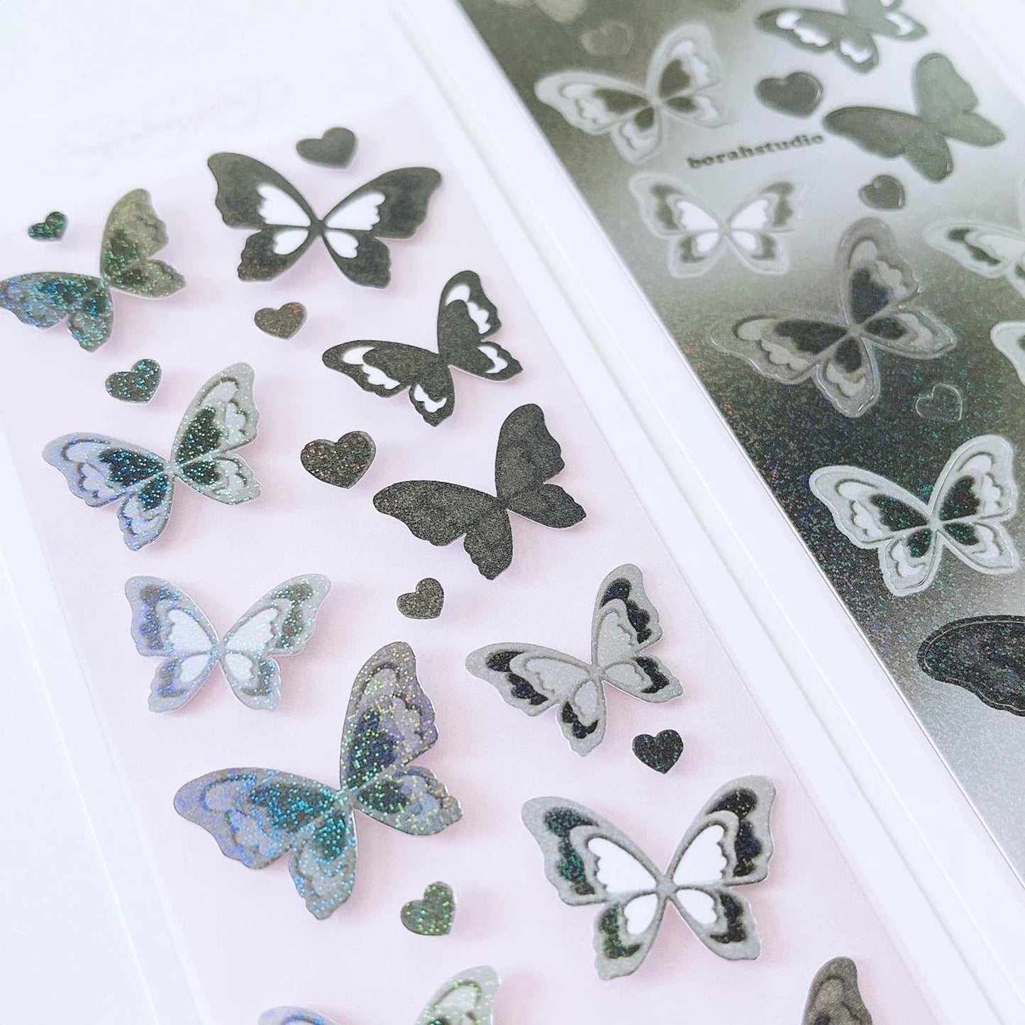 Black Lover's Butterfly Deco Sticker