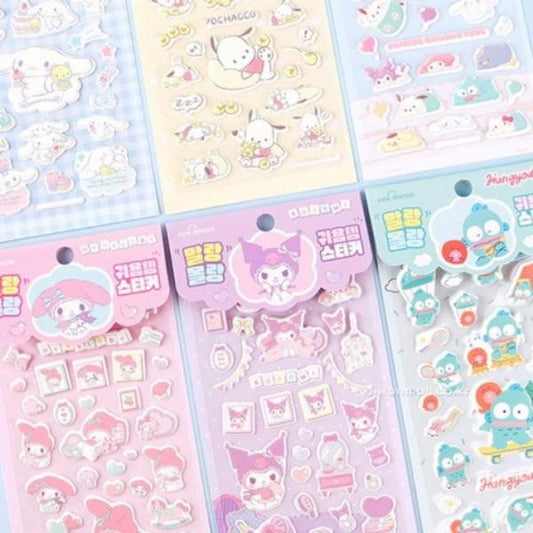 [Sanrio Korea] Squishy Cute Puffy Sticker Sheet