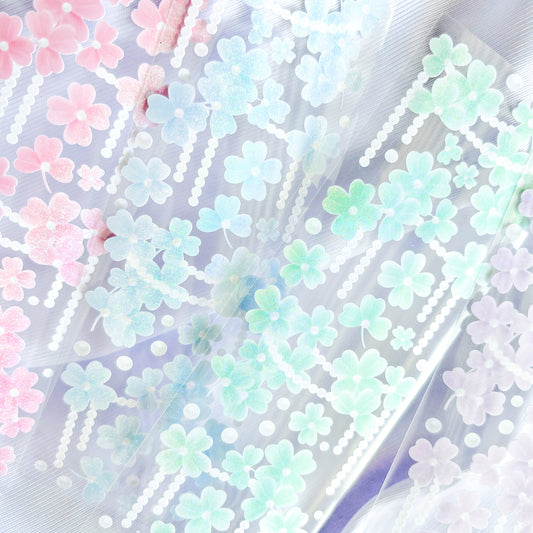 [borahstudio] Pearly Clover Drop Deco Sticker