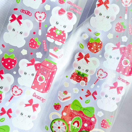 [borahstudio] Honey the Strawberry Princess Deco Sticker Sheet (Renewed)