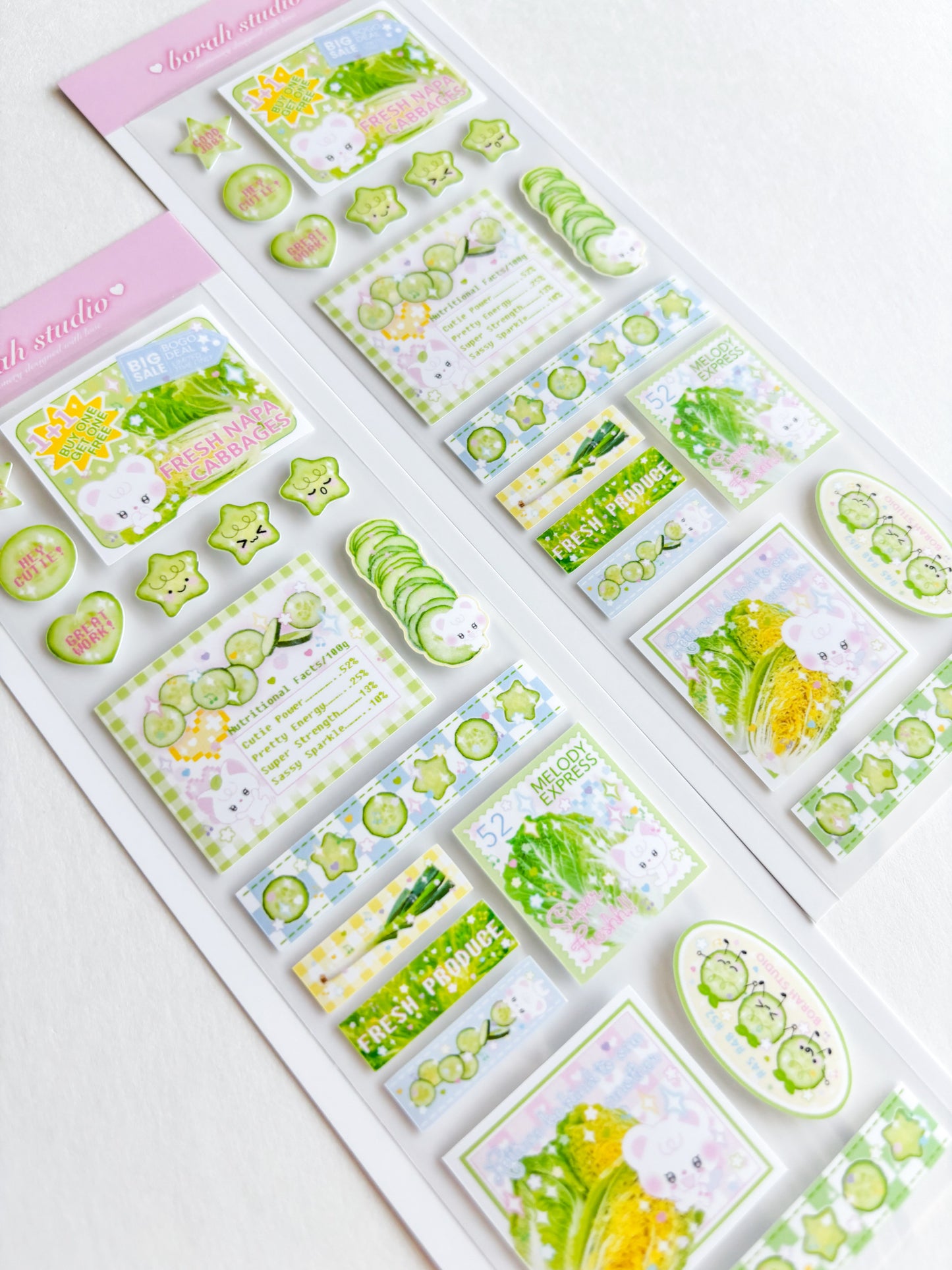 [borahstudio] Honey's Cabbage Express Deco Sticker Sheet (2 Options)