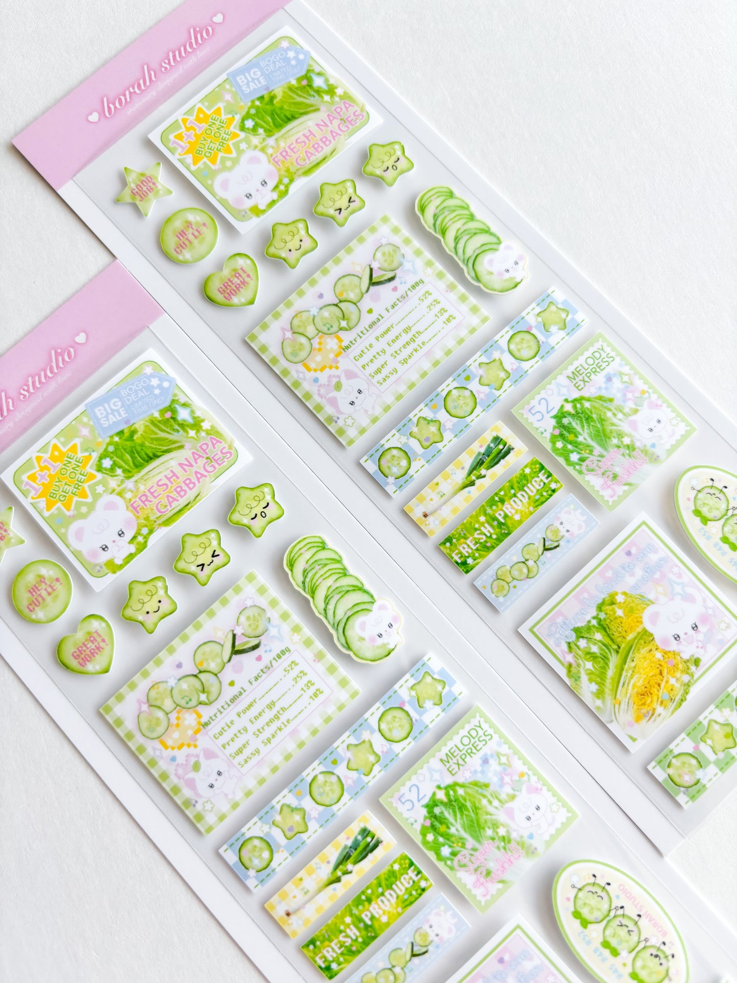 [borahstudio] Honey's Cabbage Express Deco Sticker Sheet (2 Options)