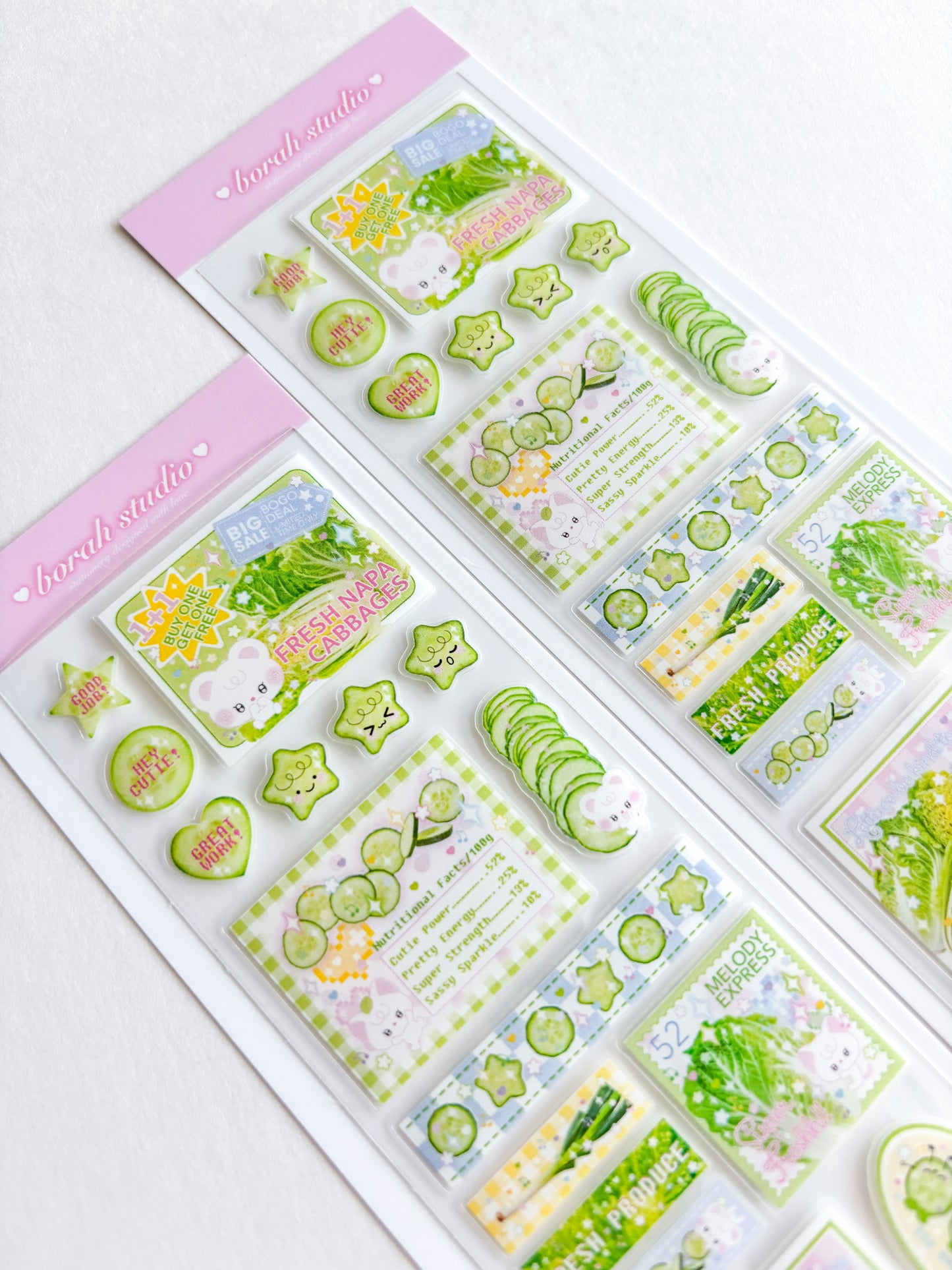 [borahstudio] Honey's Cabbage Express Deco Sticker Sheet (2 Options)