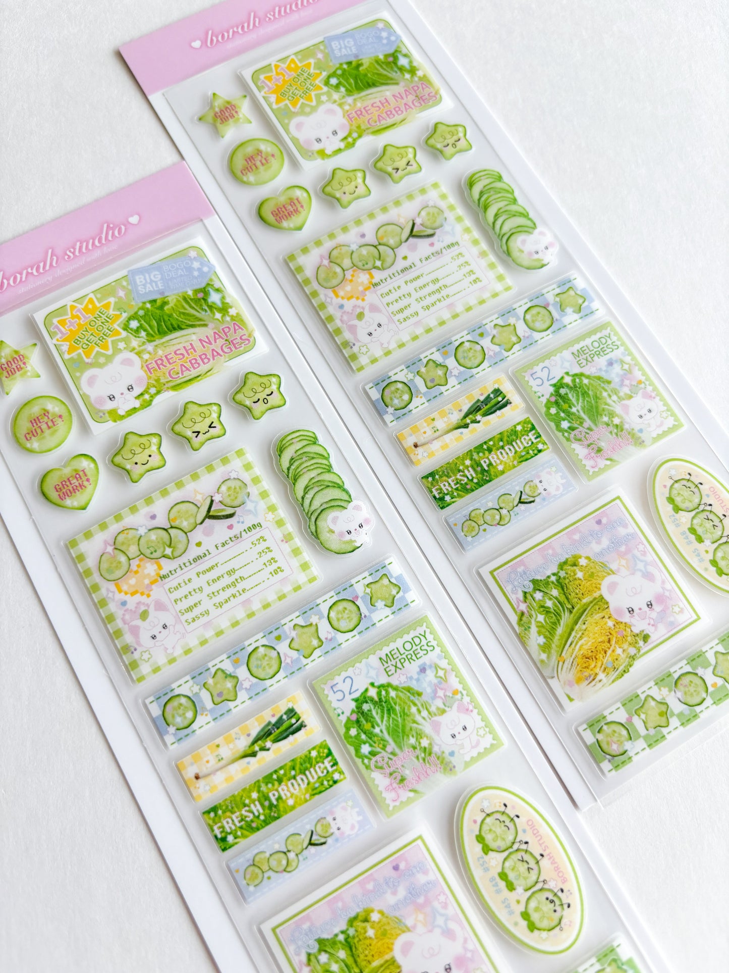 [borahstudio] Honey's Cabbage Express Deco Sticker Sheet (2 Options)