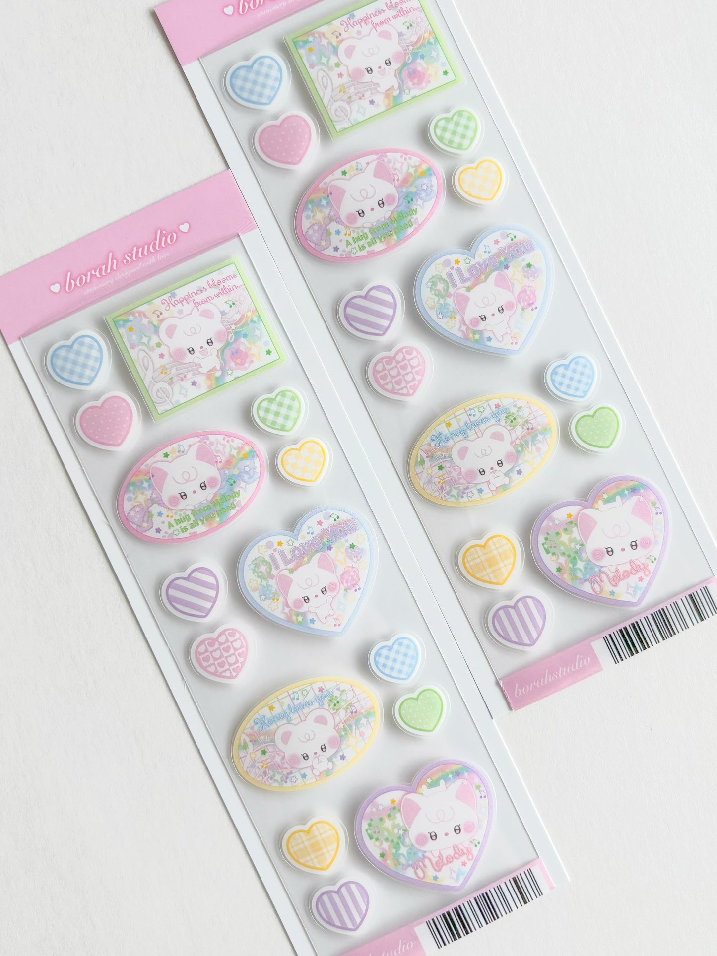 [borahstudio] Love, Honey & Melody Deco Sticker Sheet (2 Options)