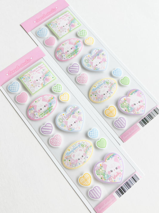 [borahstudio] Love, Honey & Melody Deco Sticker Sheet (2 Options)