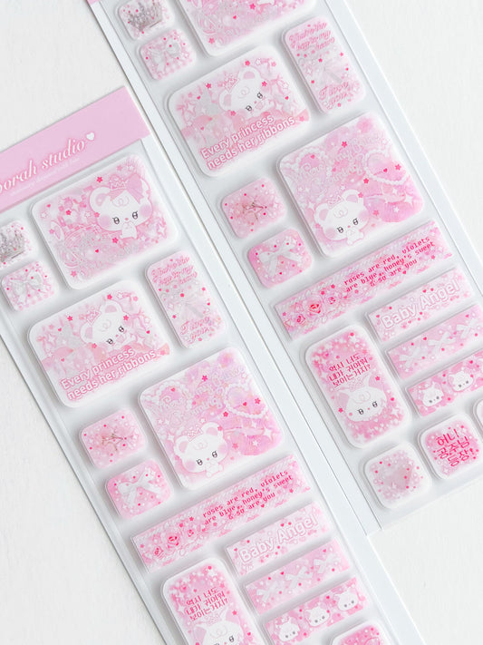 [borahstudio] Pretty Princess Friends Deco Sticker Sheet (2 Options)