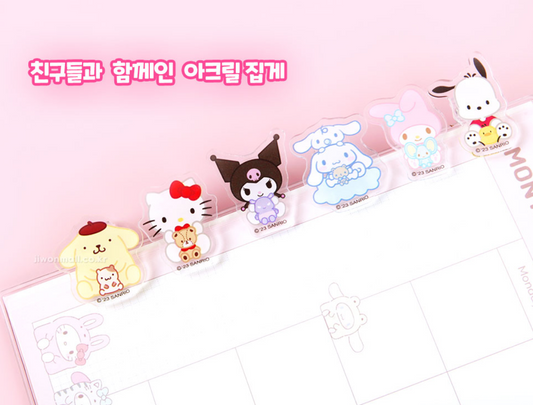 [Sanrio Korea] Acrylic Binder Clip (6 types)