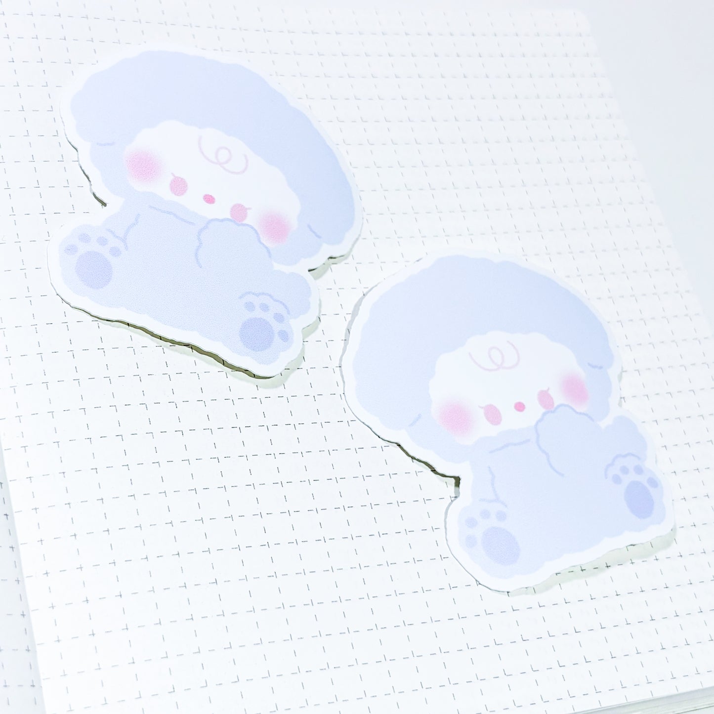 [borahstudio] Fluffy Honey Die Cut Sticker (Blue)