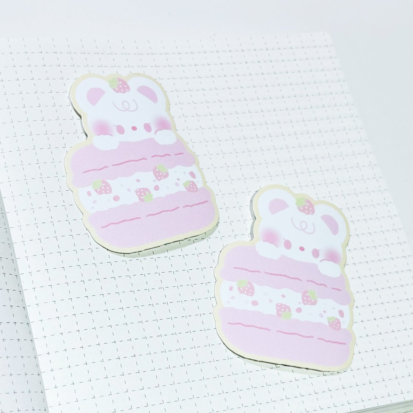 [borahstudio] Honey Macaron Die Cut Sticker (Strawberry)