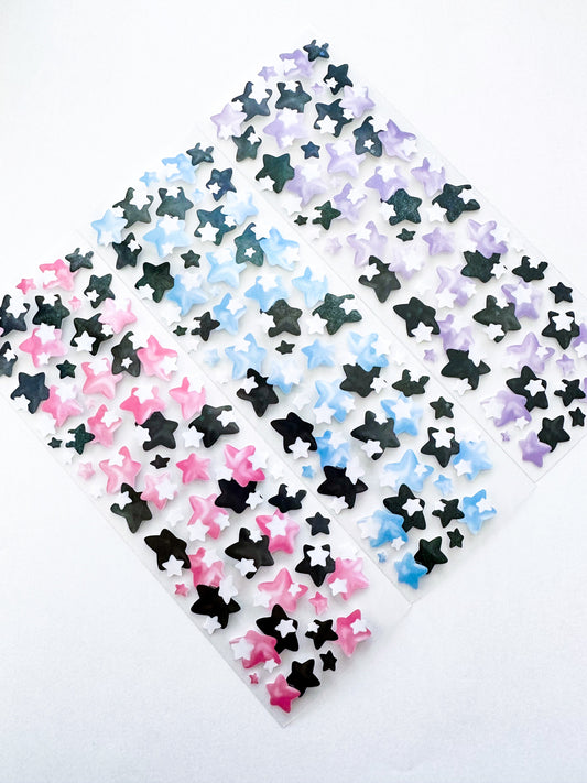 [borahstudio] Dark Y2K 3D Stars Deco Sticker Sheet