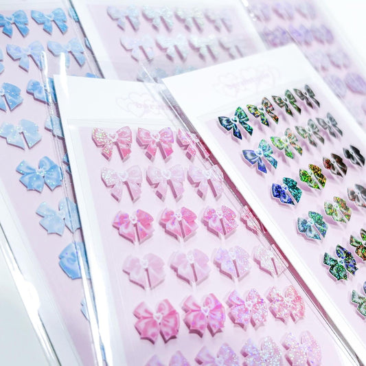 [borahstudio] Pearly Mini Ribbon Deco Sticker Sheet