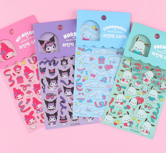 [Sanrio Korea] Confetti Clear Deco Sticker (4 styles)