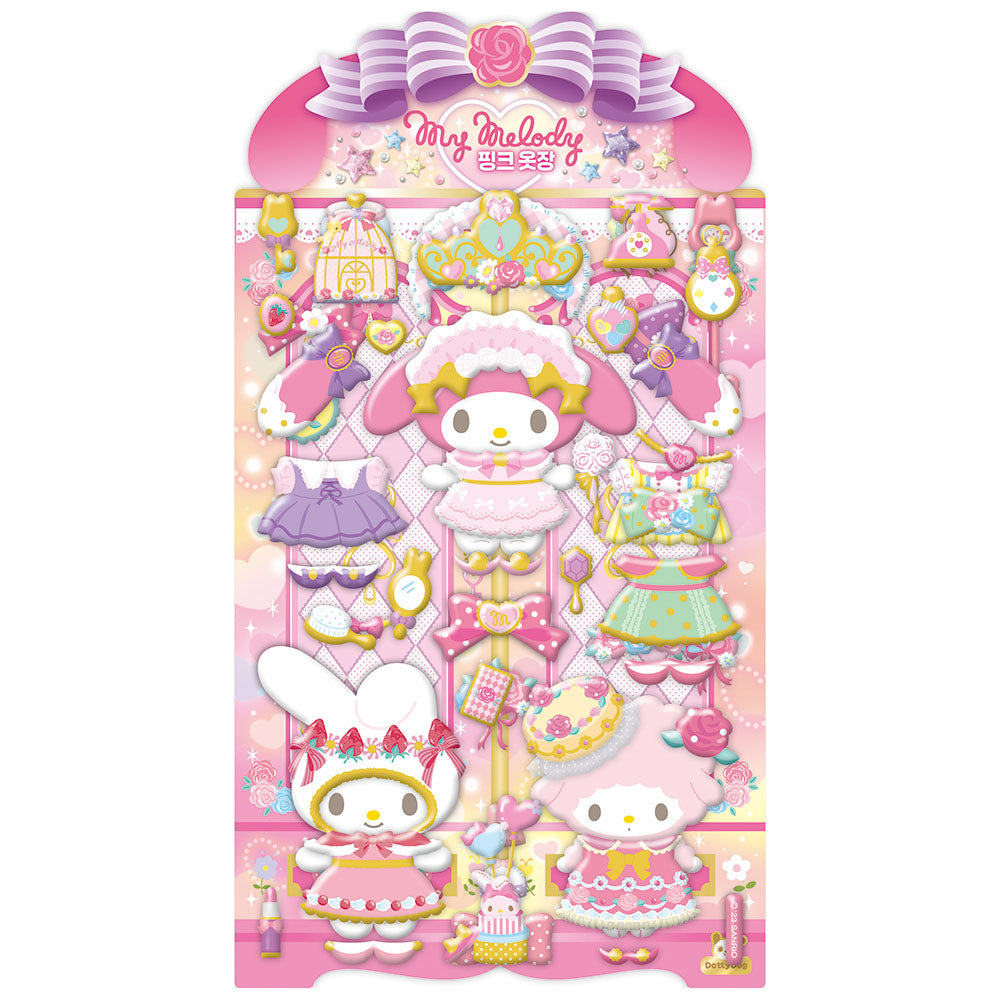 [Sanrio Korea] Gold Accented Wardrobe Stickers (2 sheets per item, 4 styles)