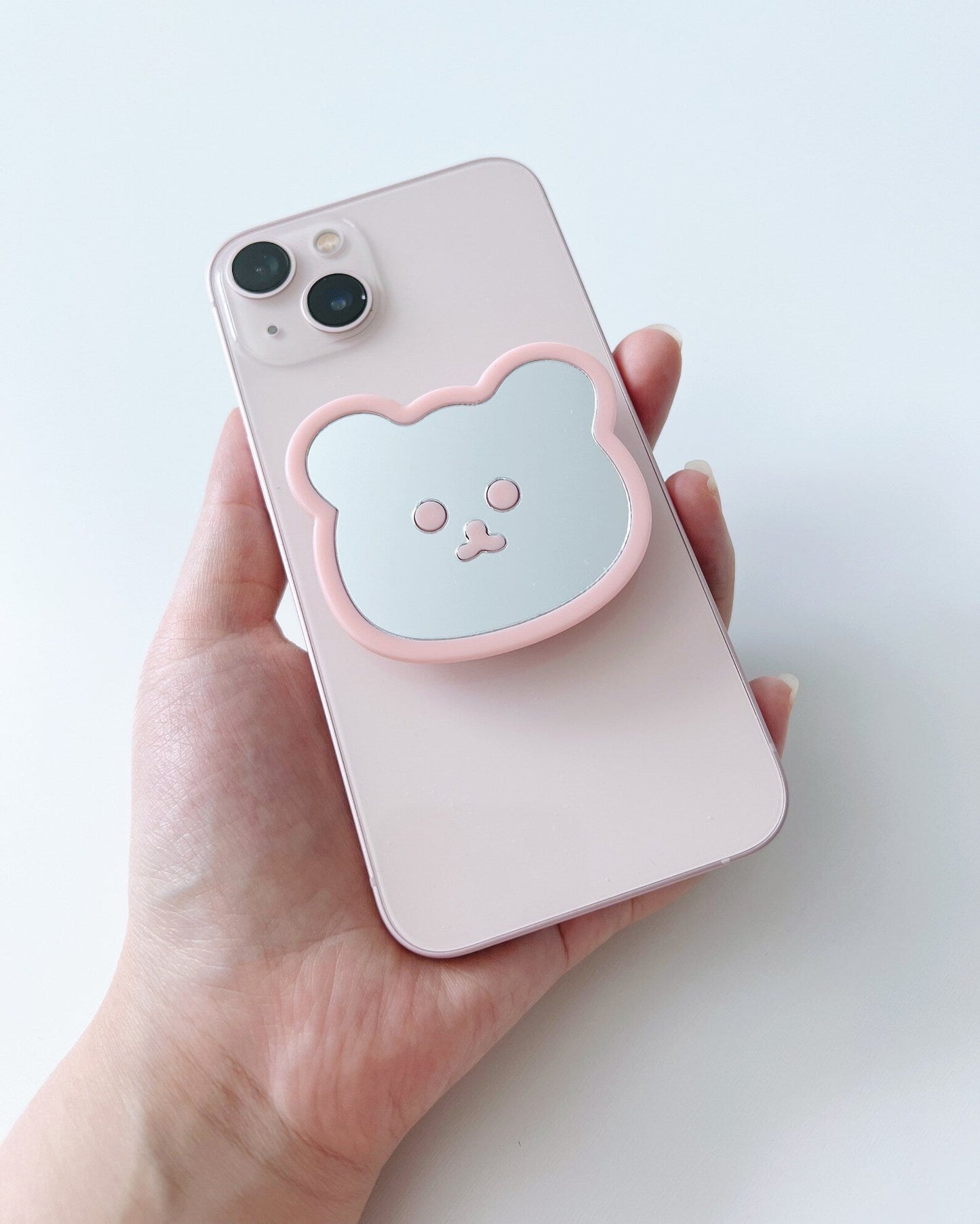 Pink Simple Bear Phone Grip
