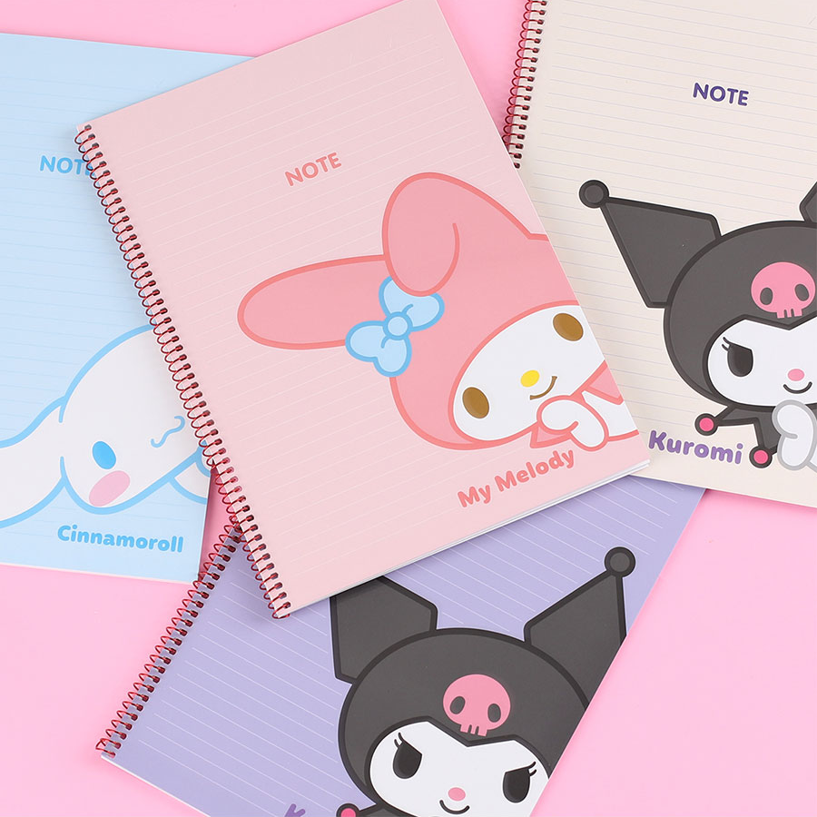 2/6pcs Sanrio Notebook Cinnamoroll Melody Kuromi Loose-leaf Student Hand  Book School Planner Notepad Stationery Diary Notepad